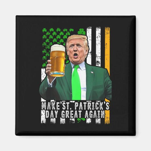 切り株で再びSt patricks day素晴らしをアイルランド語にする マグネット (正面)