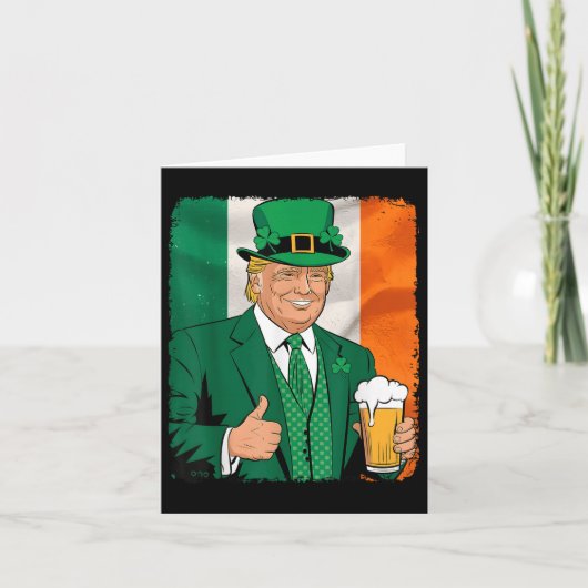 切り株でSt patricks dayを再素晴らしびアイリッシュビールにする カード (正面)