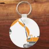 切り株と石カッター掘削機ベクトル キーホルダー (正面)
