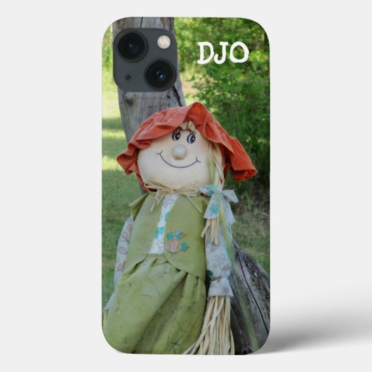 切り株に寄り掛かる田舎娘のかかし Case-Mate iPhoneケース (裏面)