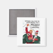 切り株のおもしろい君が聖降誕祭お目出度う マグネット (正面/裏面)