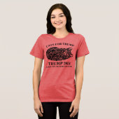 切り株のかわいい猫 トライブレンドTシャツ (正面全面)