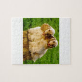 切り株のアメリカン・コッカー・スパニエルの子犬 ジグソーパズル (横)