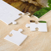 切り株のアメリカン・コッカー・スパニエルの子犬 ジグソーパズル (側面)