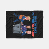 切り株のガルバイジおもしろいャージを取り出す時間 フリースブランケット (正面(横))