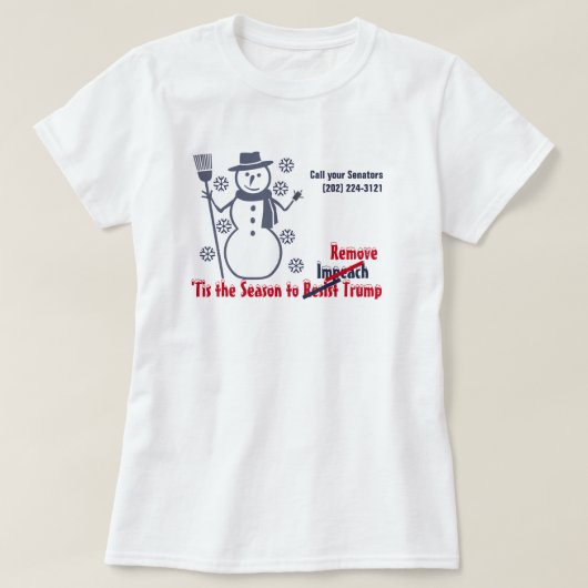 切り株のスノーフレークを弾劾すべき季節 Tシャツ (デザイン正面)