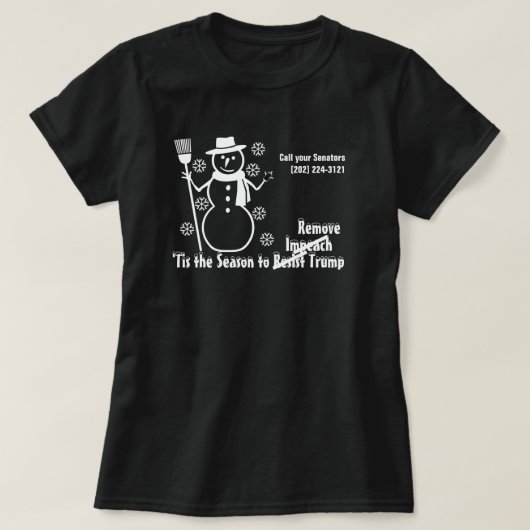 切り株のスノーフレークを弾劾すべき季節 Tシャツ (デザイン正面)