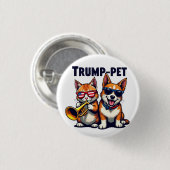 切り株のペットの切り札が再び安全なトランペット 缶バッジ (正面&裏面)