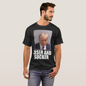 切り株の敗者と吸い取りマグショットのシャツ Tシャツ (正面フル)