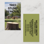 切り株の木の切り株の除去 名刺 (正面/裏面)
