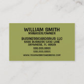 切り株の木の切り株の除去 名刺 (裏面)