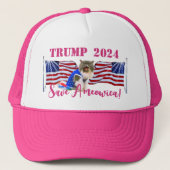 切り株の毛皮のAミオビカ！可愛い猫ピンク キャップ (正面)