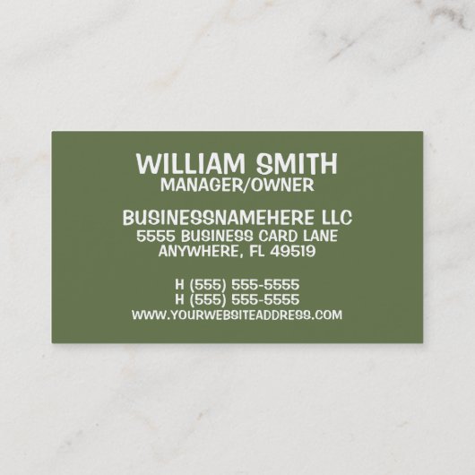 切り株の研削および取り外し名刺 名刺 (裏面)