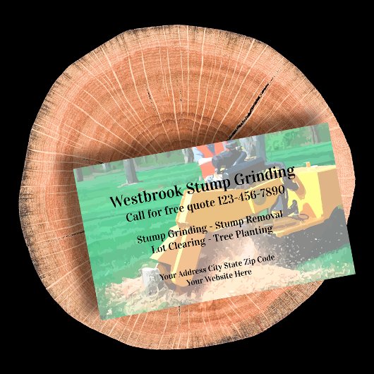 切り株の研削及び木の除去 名刺