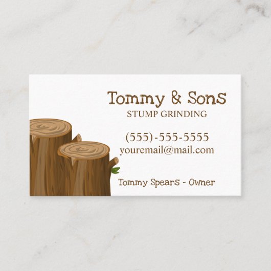 切り株の研削木取り外しサービス 名刺 (正面)