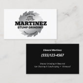 切り株の研削 |ツリーサービスと削除 名刺 (正面/裏面)