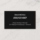 切り株の研削 |ツリーサービスと削除 名刺 (裏面)