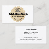 切り株の研削 |ツリーサービスと削除 名刺 (正面/裏面)