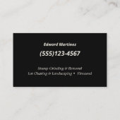 切り株の研削 |ツリーサービスと削除 名刺 (裏面)