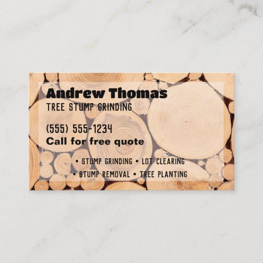 切り株の研削 名刺 (正面)