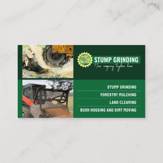 切り株の研削、林業マルチング、土地清算 名刺 (裏面)