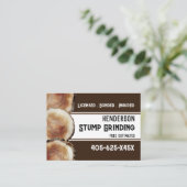 切り株の研磨材 名刺 (スタンド正面)