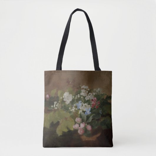 切り株の花の枝 トートバッグ (正面)