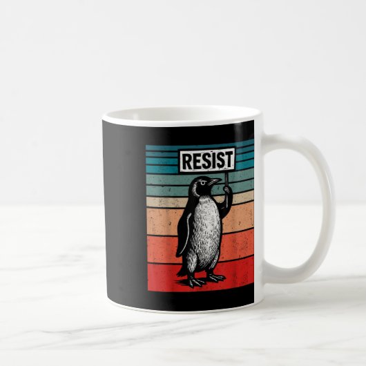 切り株の関税に対してペンギンに抵抗おもしろいする コーヒーマグカップ (右)