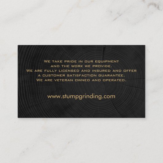 切り株グラインディングソーツリースタンプ 名刺 (裏面)