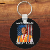 切り株2024再び素晴らしゴミおもしろいを出す キーホルダー (正面)