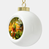 "切り株"の木のオーナメント セラミックボールオーナメント (右)