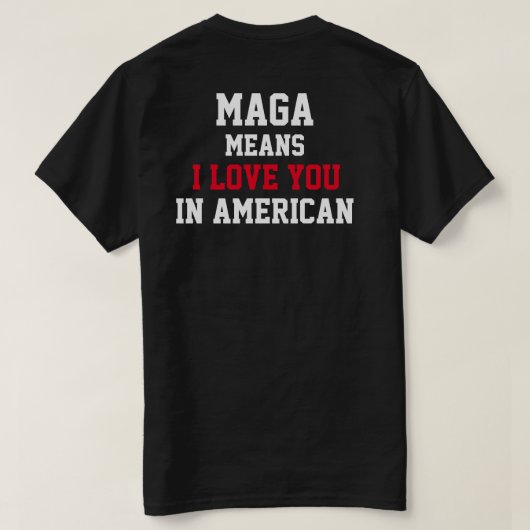 切り株「沼を抜け」 TシャツMAGA Tシャツ (デザイン裏面)