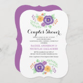 切り立った夏の花 |カップルのシャワー 招待状 (正面/裏面)