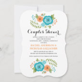 切り立った夏の花 |カップルのシャワー 招待状 (正面)