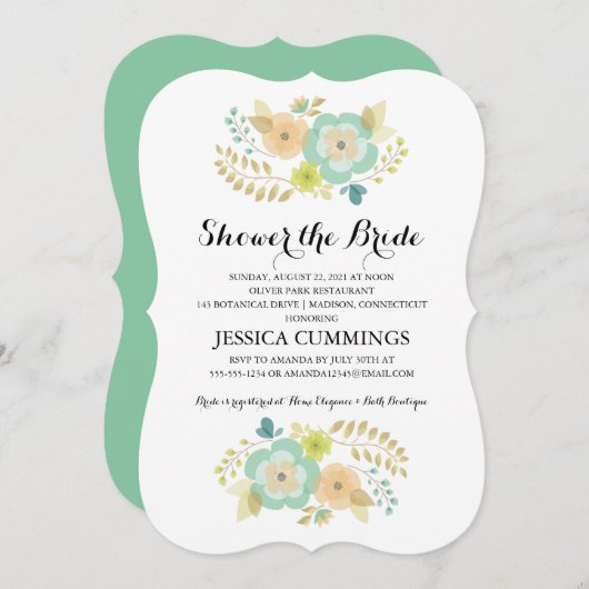 切り立った夏の花 |ブライダルシャワー 招待状 (正面/裏面)