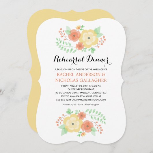 切り立った夏の花 |リハーサルディナー 招待状 (正面/裏面)