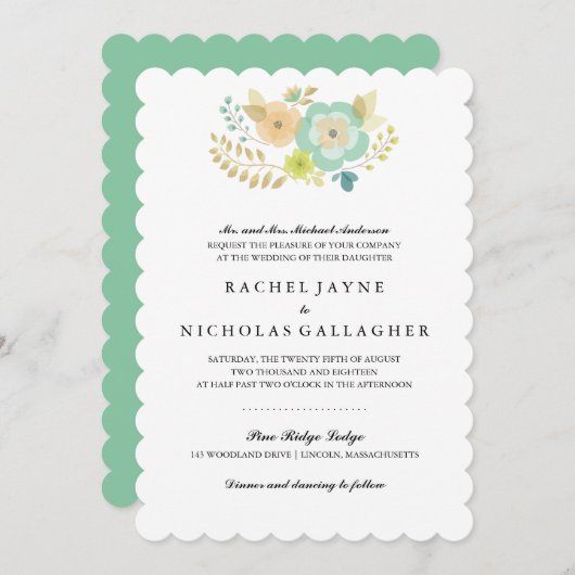 切り立った夏の花 | 結婚s 招待状 (正面/裏面)