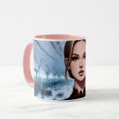 切り立て。アニメーションキャラクターデザイン マグカップ (正面左)