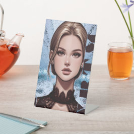 切り立て。アニメーションキャラクターデザイン 台座サイン