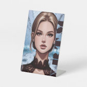 切り立て。アニメーションキャラクターデザイン 台座サイン (正面)