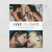 切り紙効果の結婚式カスタム写真スクリプト シーズンポストカード (正面)