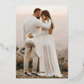 切り素朴花の日付を保存 箔招待状 (裏面)