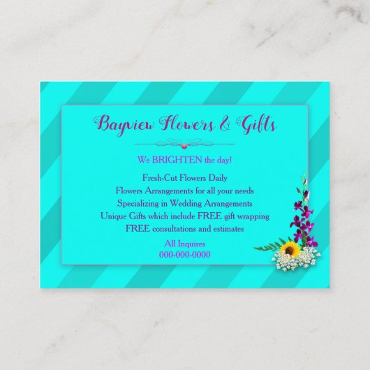 切り花カラフル、名刺 名刺 (裏面)