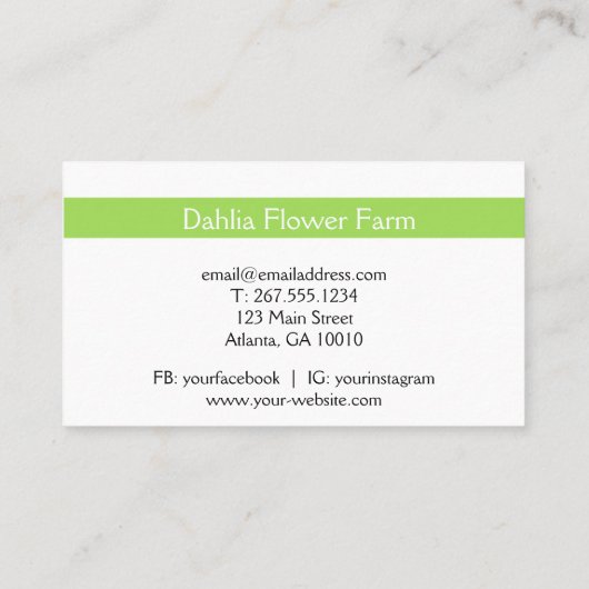 切り花ファームの名刺 名刺 (裏面)