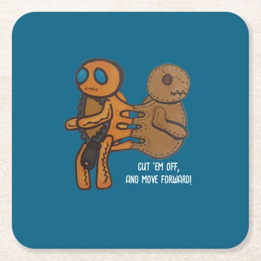 切り落とす スクエアペーパーコースター (正面)