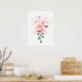 切り蘭の花の植物ボートオーキッドとカトレヤ ポスター (キッチン)