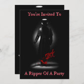 切り裂きジャックのハローウィンパーティの招待 招待状 (正面/裏面)