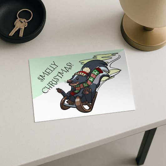 切り詰められた臭いクリスマスのスリング漫画に乗る シーズンポストカード