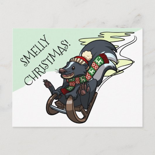 切り詰められた臭いクリスマスのスリング漫画に乗る シーズンポストカード (正面)