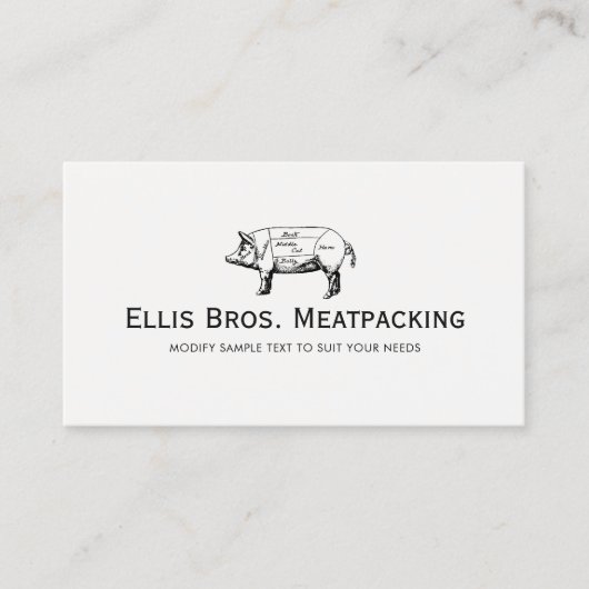 切り豚ダイアグラムブッチャーショップ 名刺 (正面)